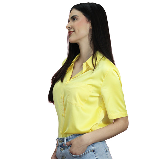 BLUSA SATIN MANGA CORTA