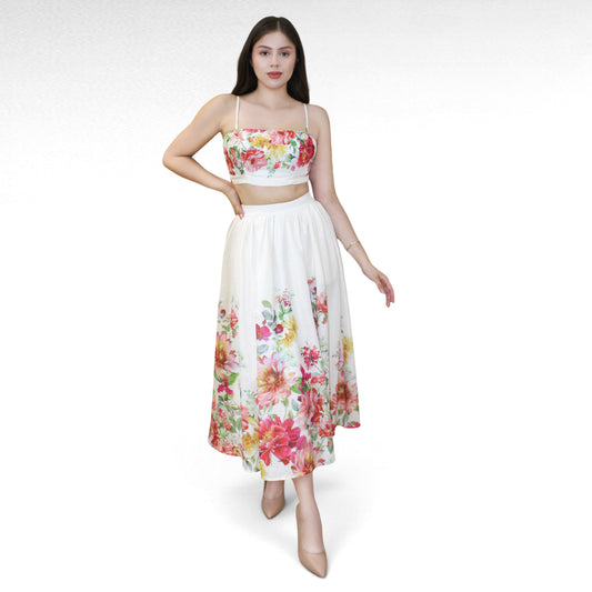 CONJUNTO FALDA FLORAL Y TOP