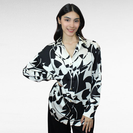 BLUSA SATIN ESTAMPADA