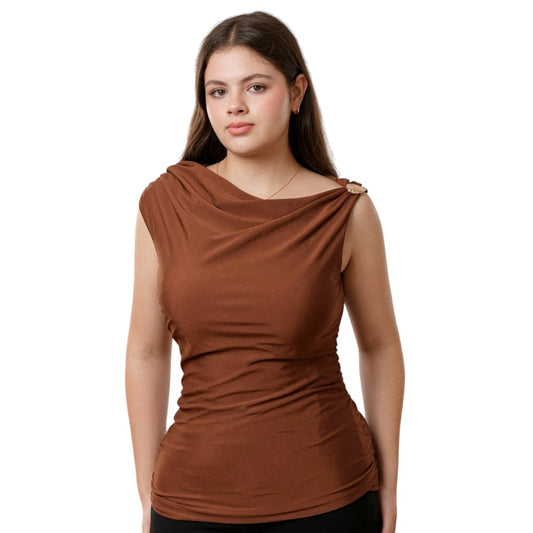 BLUSA MODA DETALLE EN HOMBRO