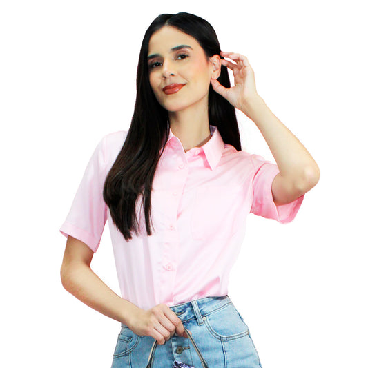 BLUSA SATIN MANGA CORTA