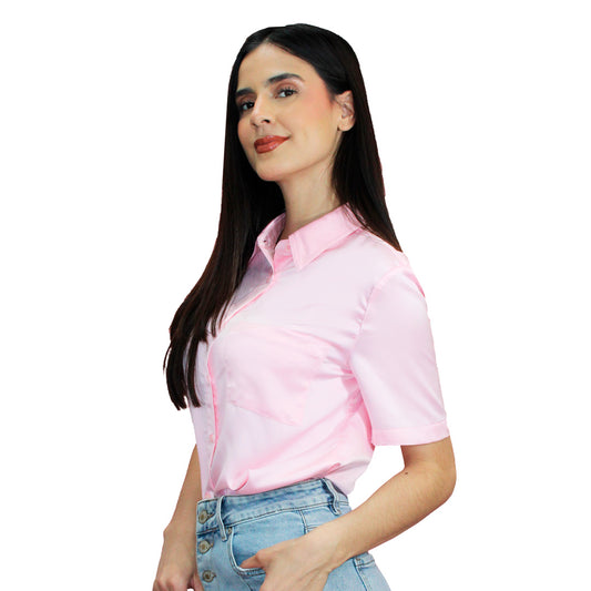 BLUSA SATIN MANGA CORTA