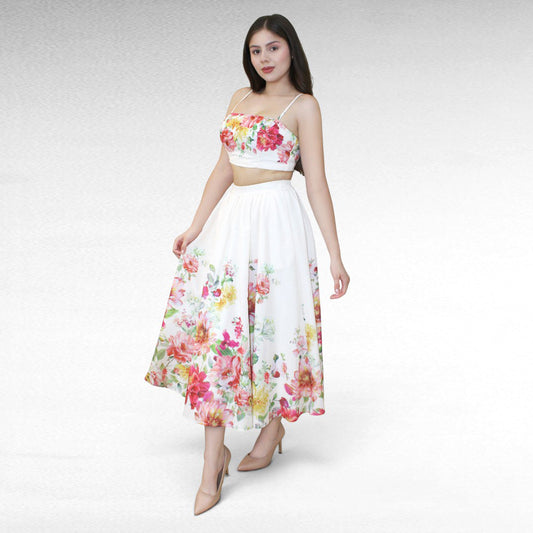 CONJUNTO FALDA FLORAL Y TOP